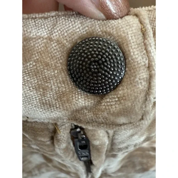 Free People Dust To Dust Crushed Velvet Tan Mini Skirt Festival size 2 - Picture 7 of 12